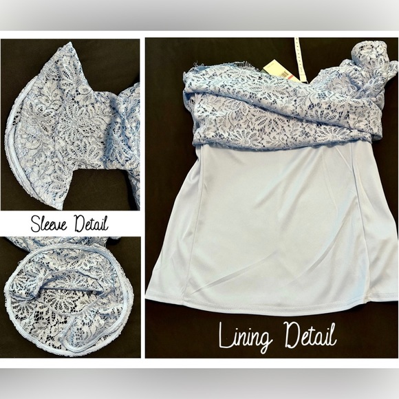 Nanette Lepore Lace Overlay Blouse - NWT Blue XS - Picture 5 of 12